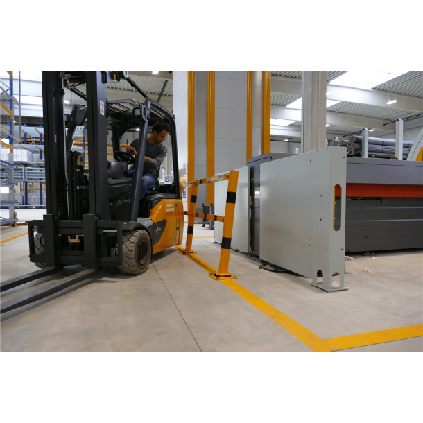 Fixed post | flexible, tiltable | with top and knee bars | End post for top and knee bar